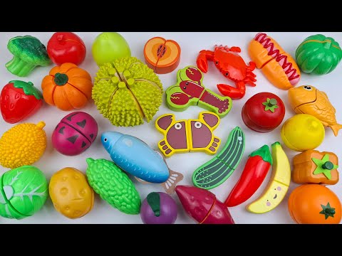 Relaxing & Satisfactory Cutting Pizza, Corndog, Banana Sounds - ASMR Toy Vegetables and Fruits