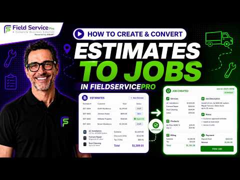 Comment créer des devis et les convertir en travaux dans FieldServicePro