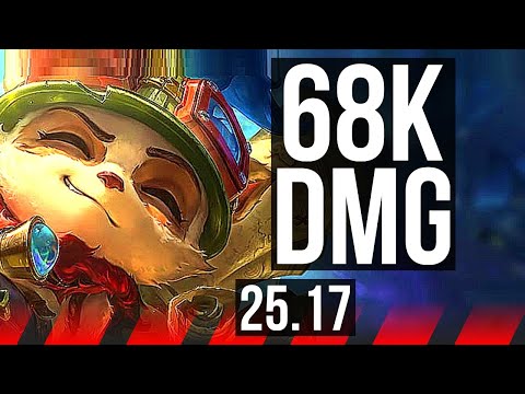 TEEMO vs AATROX (TOP) | 12/2/16, 68k DMG, 1100+ games, Legendary | KR Grandmaster | 25.17
