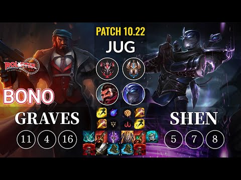 KT Bono Graves vs Shen Jungle - KR Patch 10.22
