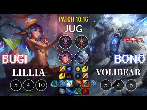 V3 Bugi Lillia vs KT Bono Volibear Jungle - KR Patch 10.16