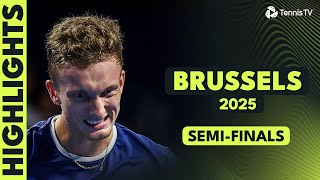Lehecka Faces GMP; Auger-Aliassime Battles Collignon | Brussels 2025 Semi-Final Highlights