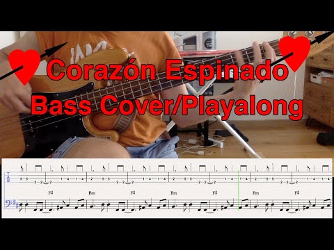 Corazón Espinado (Santana) - Bass Cover and Playalong with Notation and Tab