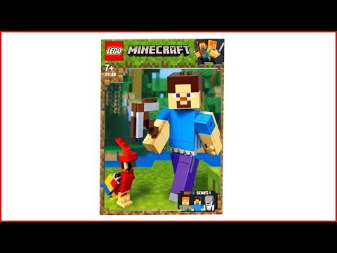 Vidéo LEGO Minecraft 21148 : Bigfigurine Minecraft Steve et son perroquet