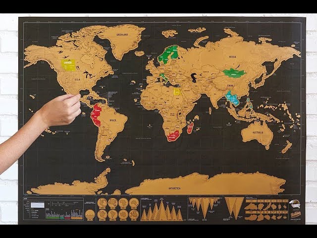 Vídeo relacionado con WIDETA Mapa del mundo a rascar en español/Póster gran formato (82 x 43 cm)/ Incluidos Mapa de España, adhesivos y herramienta de rascado