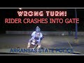 Motorcycle operator flees Arkansas State Police - takes a tumble crashing into gate #pursuit #taser