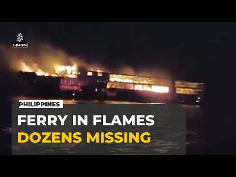 Philippines ferry fire leaves dozens missing off Coron coast