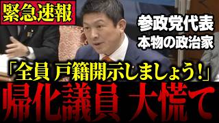 【参政党】※本物の政治家…神谷代表が帰化議員を黙らせる神質疑【自民党/外国人問題】