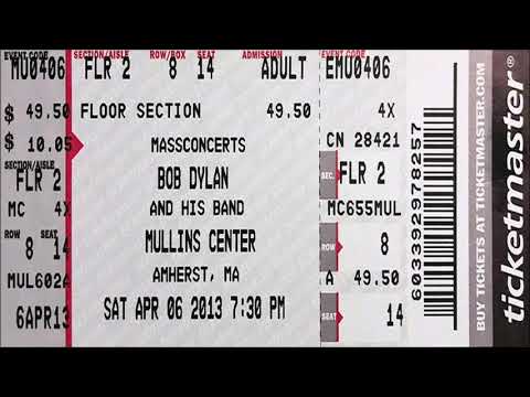 Bob Dylan 2013 US Spring Tour - Mullins Center, University of Massachusetts Amherst USA 6 April 2013