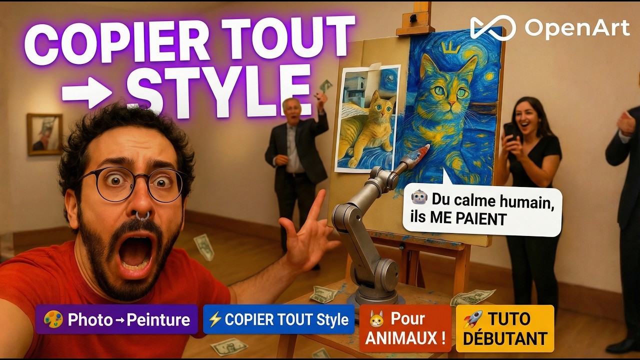 Transformer ses PHOTOS en PEINTURES (Tuto IA OpenArt Débutant)