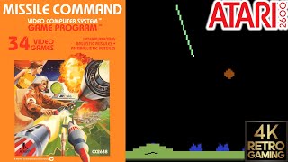 Missile Command Atari 2600 4k Gameplay