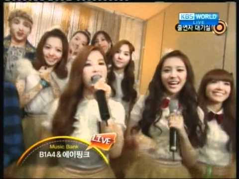 11.11.25 B1A4 & A Pink - Back Stage @MusicBank