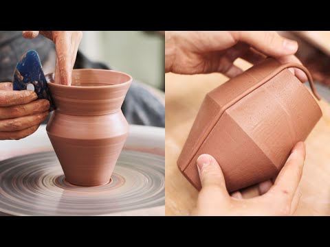 How I Make Angular Stoneware Vases with Linear Markings