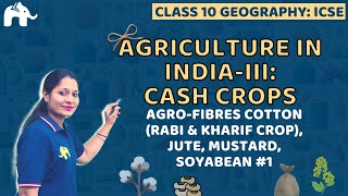 Agriculture in India-III:Cash Crops  Class 10 ICSE Geography | Selina Chapter 12 | Agro-Fibres #1