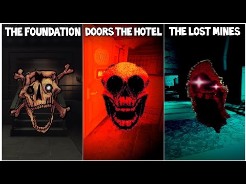 Comparing Similar Enemies Jumpscares In Doors The Hotel vs The Foundation vs The Lost Mines