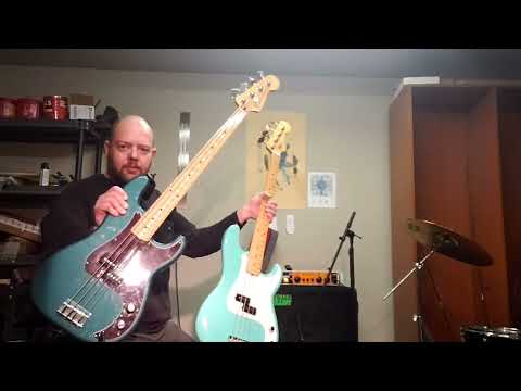 Fender Vintera vs. Player Series Precision - comparison video