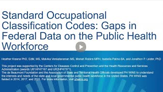 AJPH Video Abstract: Gaps in Federal Data on the Public Health Workforce