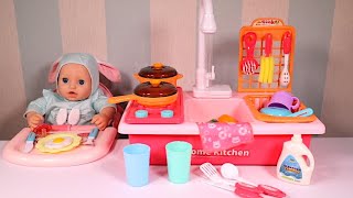 Cute Kitchen Toy with Real working Sink, Satisfying Unboxing Set Up and Play, Kids' Pretend Play Toy