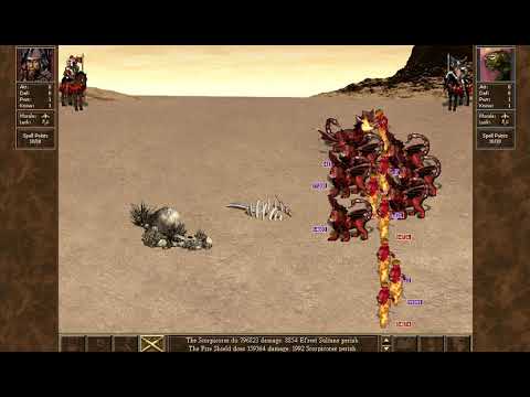 Heroes III   Efreet vs Manticores 99999 of each unit