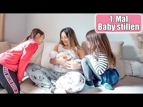 Jetzt sind wir komplett 😍 1. Mal Baby stillen zu Hause! Johann lernt sie kennen | Mamiseelen
