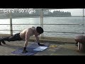 150 push ups 箱崎埠頭で気持ちよく腕立て伏せしたよ！