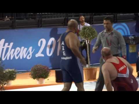 Clip 4 AZE USA + 130 Kg FS  Veteran Wrestling World Championship Athens 2015 1