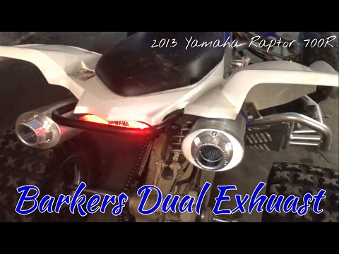 Barker's Dual Exhaust | 2013 Yamaha Raptor 700R | First Start Up