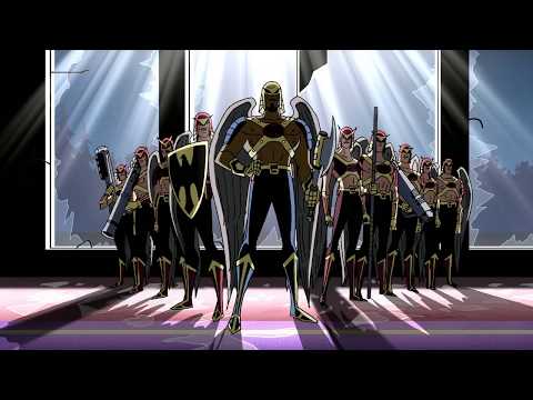 Justice League vs. the Thanagarians in the Batcave