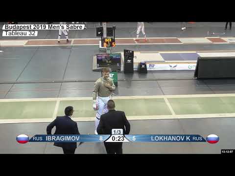 2019 160 T32 12 M S Individual Budapest HUN WC GREEN LOKHANOV RUS vs IBRAGIMOV RUS