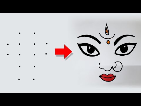 Easy Durga maa drawing with dots step by step | Maa Durga Rangoli | Maa durga drawing 2021