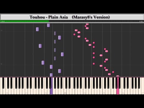 Synthesia: Touhou 8 - Plain Asia | Marasy8's Version | Piano Tutorial + MIDI