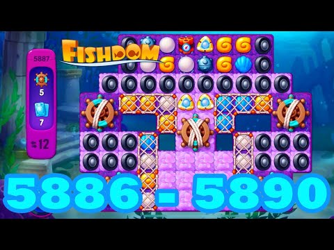 Fishdom Level 5886 - 5890 HD Walkthrough | 3 match puzzle | gameplay | android | 5887 | 5888 | 5889
