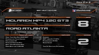 iRacing - GoT Grand Tour W8 Race 2 - Mclaren MP4 GT3 - Road Atlanta - Full Race - VR Oculus Rift