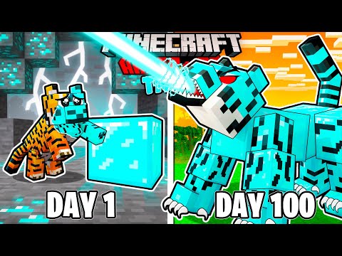 Misaki Gamer English - 🟥I Survived 100 Days as DIAMOND TIGER in HARDCORE Minecraft!