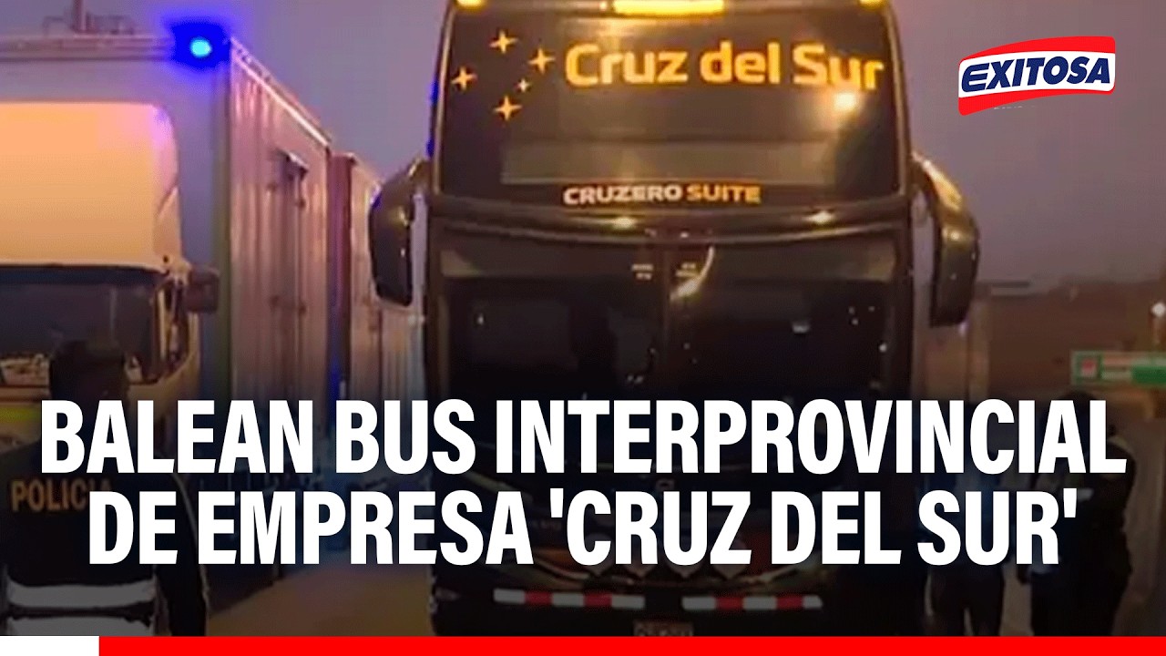 🔴🔵 Balean bus interprovincial de empresa 'Cruz del Sur' con pasajeros a bordo
