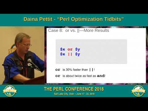 Daina Pettit - "Perl Optimization Tidbits"