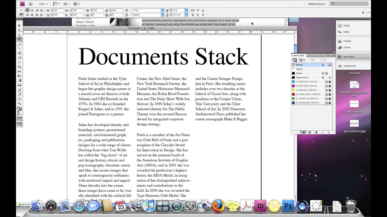 Indesign Publication Design Biography Layout