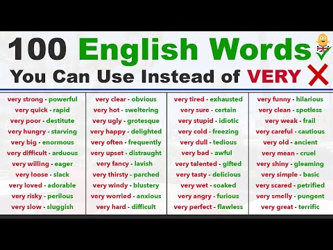 100 English Words You Can Use Instead of VERY (better words to use)