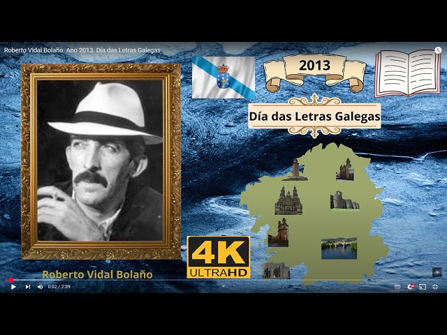 Vídeo relacionado con Día das Letras Galegas 2013. Roberto Vidal Bolaño (SIN COLECCION)