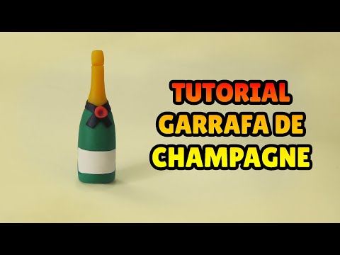 🔴 FAÇA uma GARRAFA DE CHAMPAGNE - Tutorial Biscuit, Pasta Americana, Clay, Plastilina - DIY Ano Novo