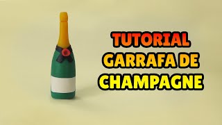 🔴 FAÇA uma GARRAFA DE CHAMPAGNE - Tutorial Biscuit, Pasta Americana, Clay, Plastilina - DIY Ano Novo