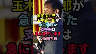 国民民主党の玉木雄一郎が急に伸びた支持率は急に低下しますと衝撃発言！ #国民民主党 #玉木雄一郎 #政治ニュース