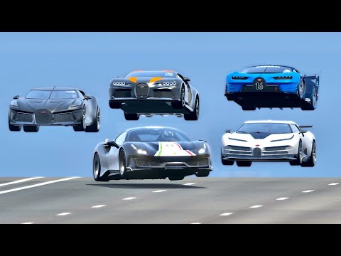 Ferrari 488 Pista HyperSonic Engine vs Bugatti Hypercars - Drag Race 20 KM