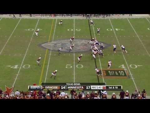 #99 Ra'Shede Hageman, DT, Minnesota vs Syracuse '13