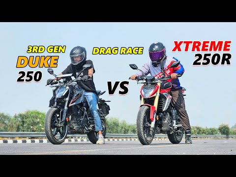 2025 KTM Duke 250 Gen 3 vs Hero Xtreme 250R Drag Race | Which 250cc Bike Is Faster?