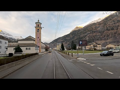 Bernina Express Cab Ride | Sunset Special Journey - Le Prese to Cavaglia, Switzerland | 4K 60p HDR