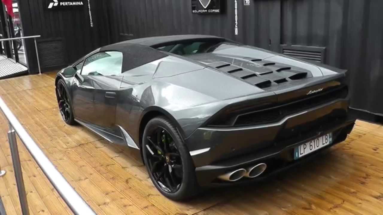 Grey Lamborghini Huracán Spyder with Green Interior & Calipers