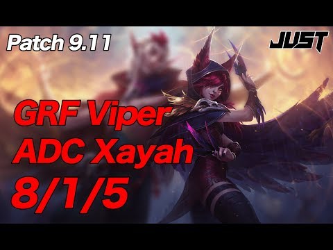 GRF Viper ADC Xayah vs Sivir Patch9.11 KR Challenger Ranked【LoL Full Replay】