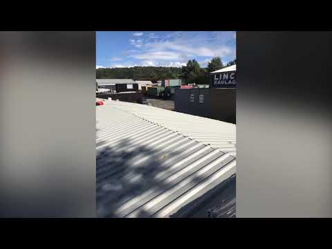 Complete roof over sheet using 32/1000 single skin Goosewing grey cladding.