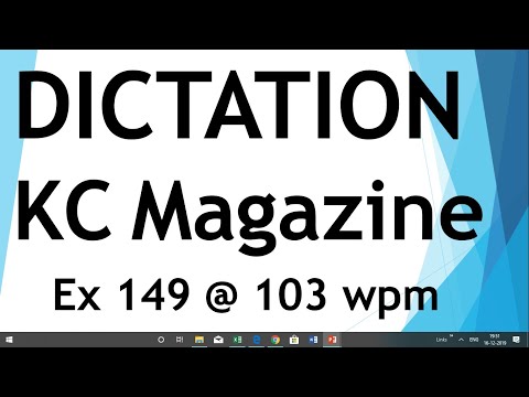 Dictation from Kailash Chandra magazine - Exercise 149 @ 103 wpm
